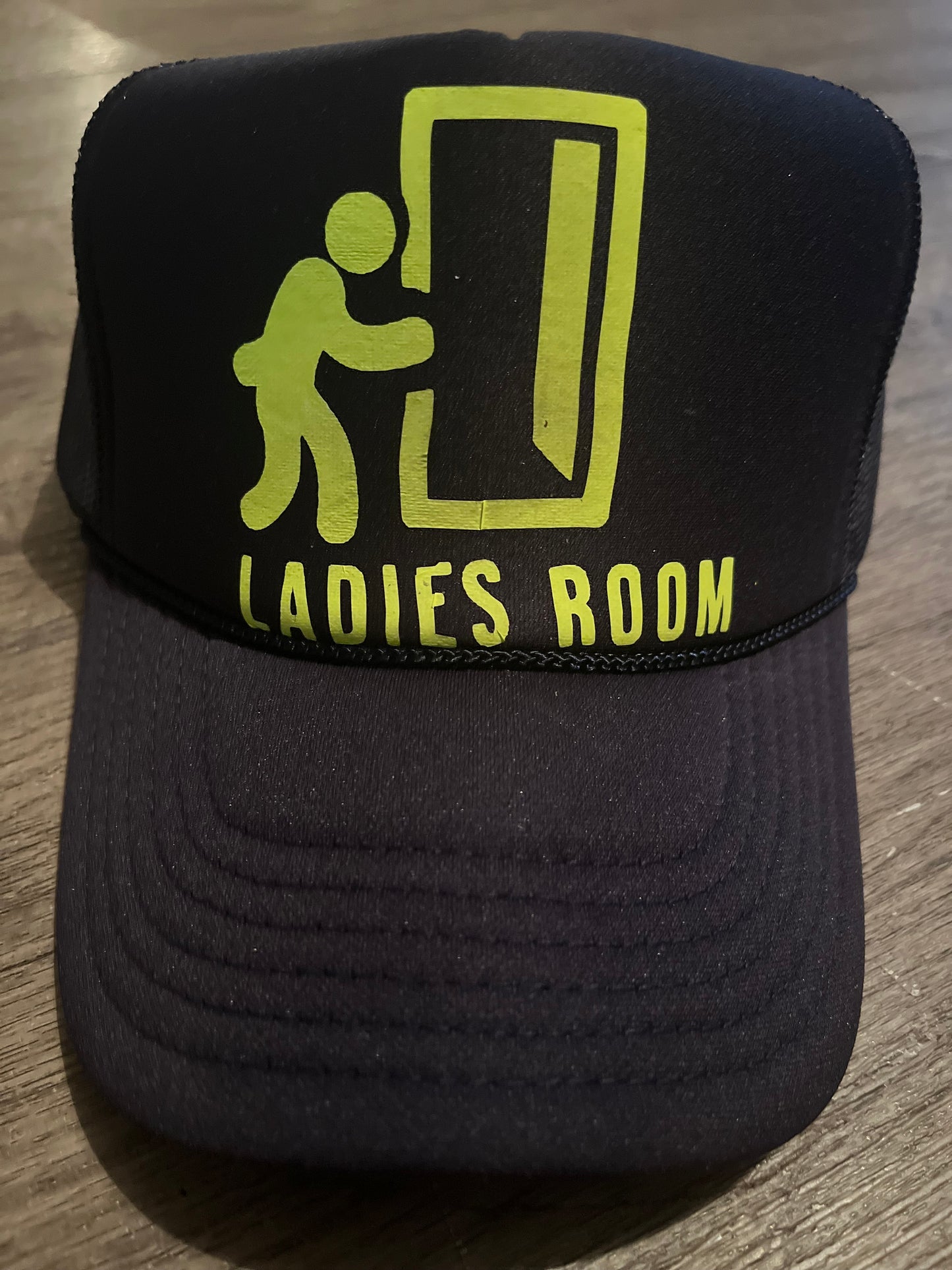 Navy and Lime Green "Ladies Room" Trucker